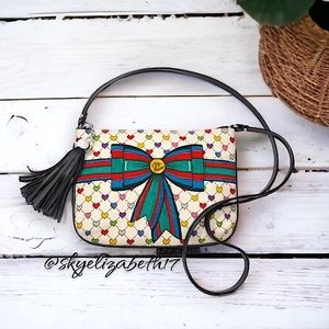 NWT Brighton Limited Edition Love & Joy Bow Crossbody Tassel Purse w/ Strap
